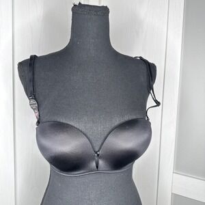 Victoria's Secret Bombshell Bra Women 32B Black Add-2-Cups Multi-Way Push-Up